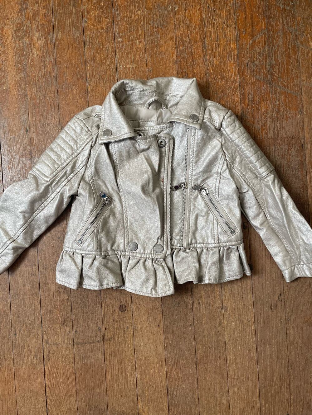 Urban Republic Girls Gold Faux Leather Jacket Size 2T